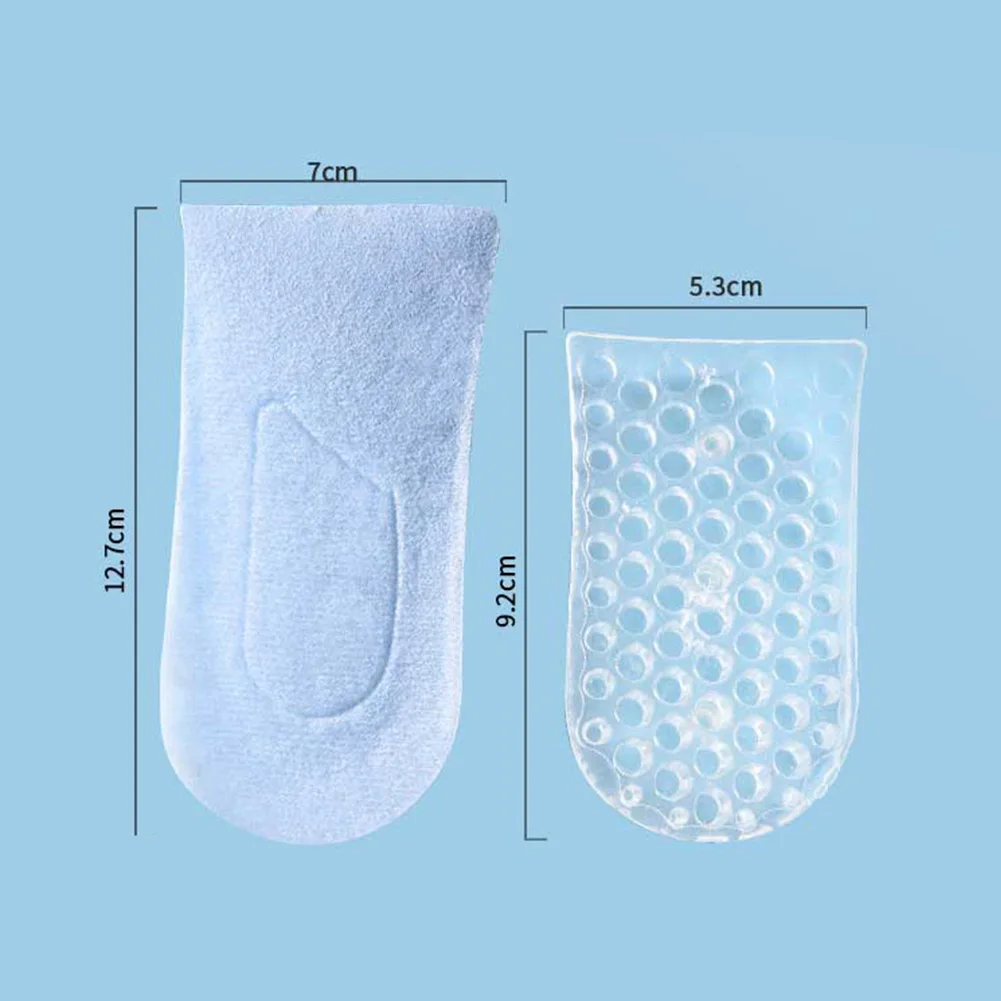 1pair Unisex Silicone Comfortable Inserts Invisible Height Insoles Five Layers max 6.5cm