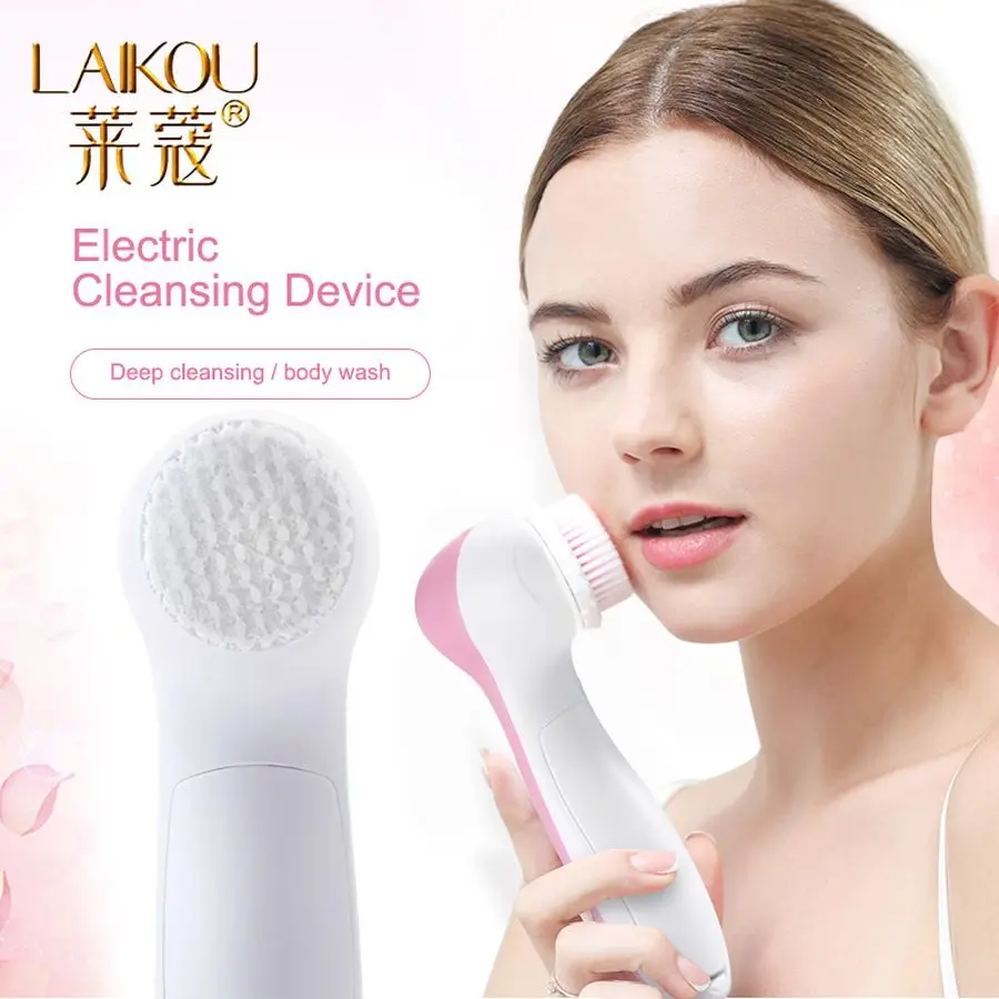 LAIKOU 5 в 1 электрическое очищающее средство для лица мытье лица чистка лица мини очиститель пор кожи красота тела массаж щётка для умывания лица машина