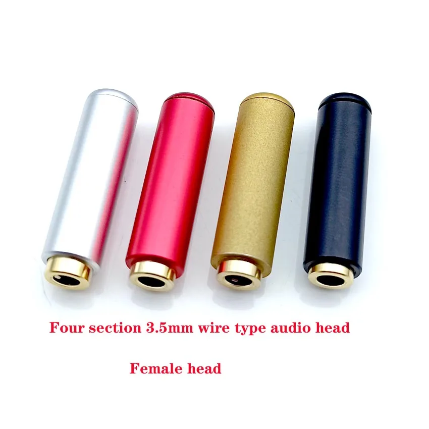 

1PCS Aluminum Jack 3.5 Audio female jack 3.5mm 4 pole Stereo socket Gold Plated Wire Connector Earphone DIY