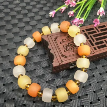 Natural Hetian jade bracelet gemstone coloful jade Rose bracelet for women jade bangle jade beads bracelet gemstone bracelets