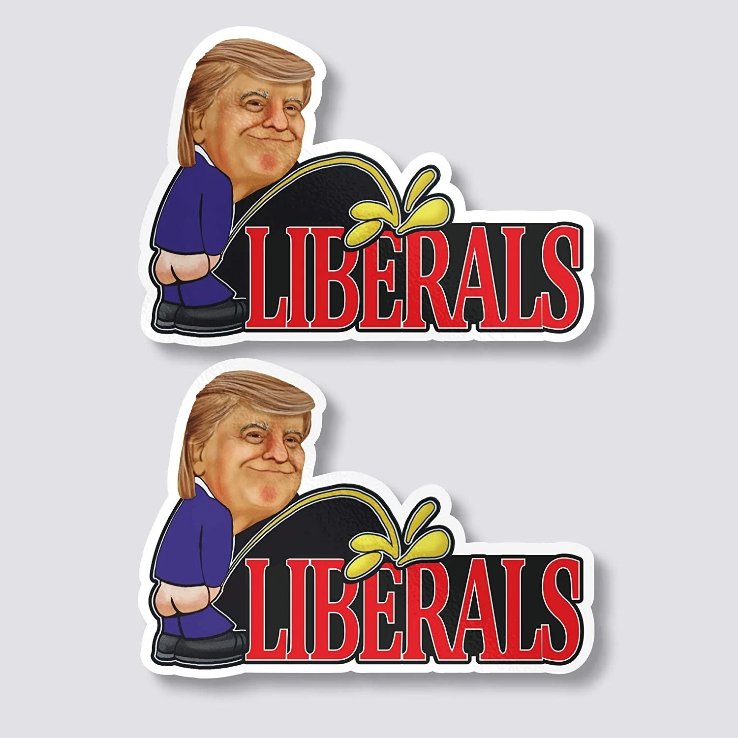Для набора 2 Trump Peeing On Liberals " x 7" In. Наклейки на бампер с изображением Дональда Трампа, наклейки на ноутбук, виниловые наклейки для телефона, окна грузовиков