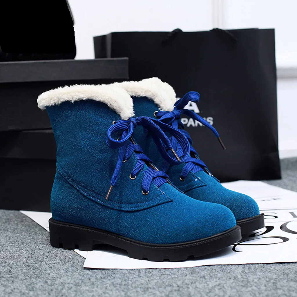 Женские ботинки Martin в средиземноморском стиле Цвет Синий с подкладкой из замши