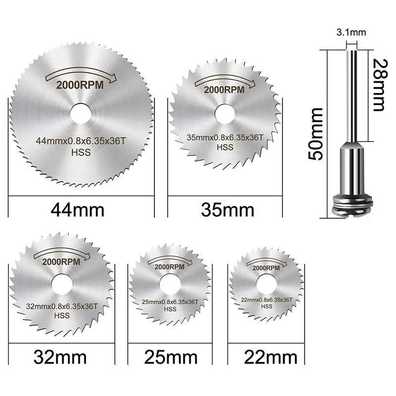 Disque De Coupe Pour Le Bois, Outil Rotatif Dremel Lame De Scie Circulaire  Outil De Coupe Dremel Pour Le Travail Du Bois Accessoires Dremel 5x22mm 6  Pièces - Accessoires Pour Outils Électriques - AliExpress