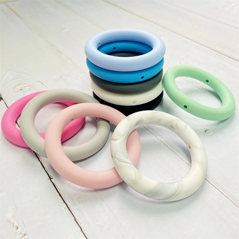 Baby Silicone U Type For Baby Heart shape Ring Teether beads BPA Free Teether Chew Nursing Necklace DIY Pacifier Chain 2pc teething toys,silicone teething toys,baby teething toys,silicone beads,silicone teether,silicone teething beads