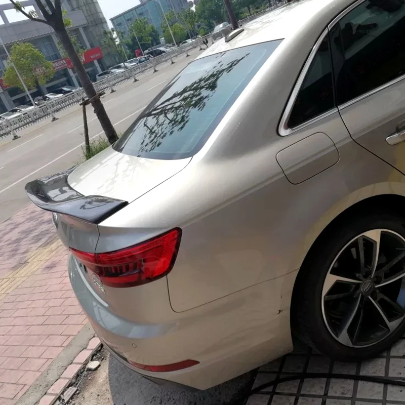 Задний спойлер багажника из углеродного волокна для Audi A4 B9 черное украшение в виде хвостового крыла для A4 B9