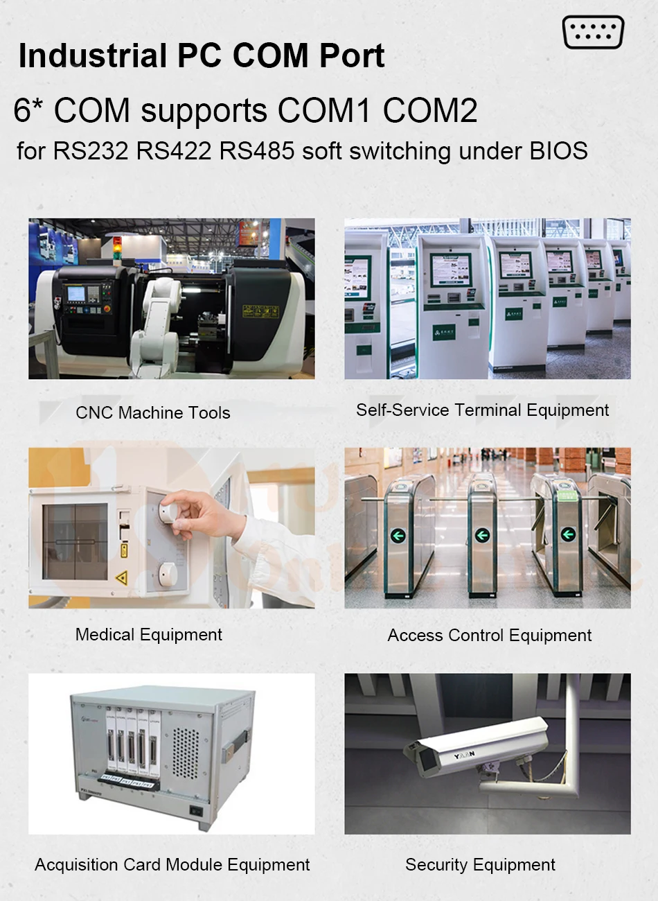 AIM06 Industrial Fanless Mini PC with Intel Core I3/I5, Windows 11 or Linux, 4G, Watchdog, 2LAN, GPIO, 6COM RS232 422 485 Description Image.This Product Can Be Found With The Tag Names Barebone Mini PC, Computer Office, Industrial pc