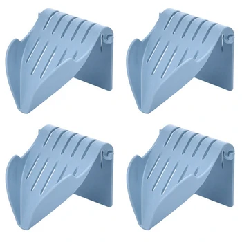 

4Pcs Drain Soap Box Sucker Soap Holder Dish Bathroom Organizer Storage Box Plastic Tray Holder Container Wall-Mounted Punch-Free