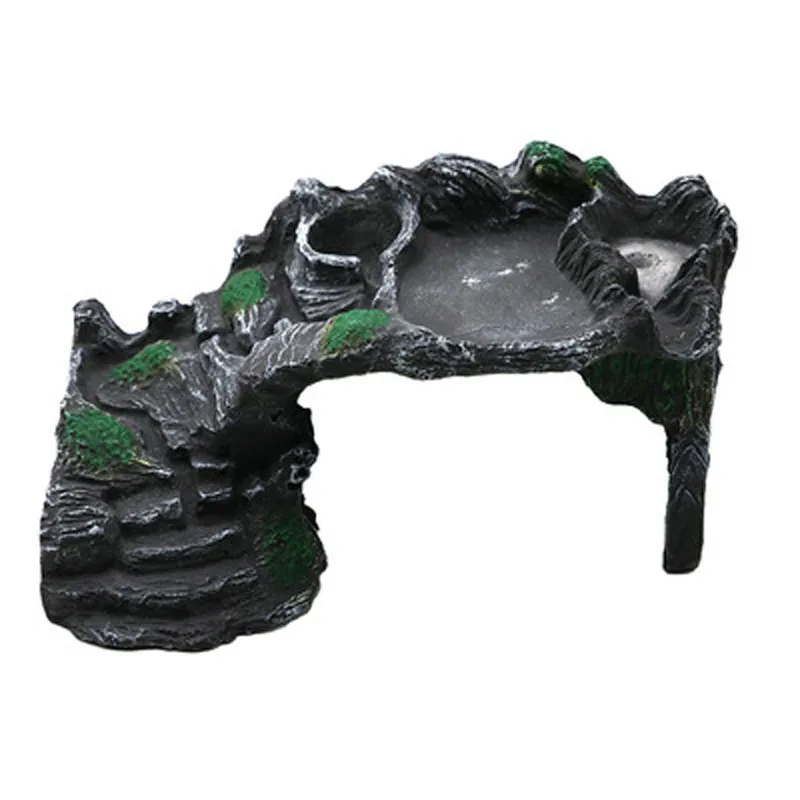 Resin Turtle Reptile Platform for Aquarium Decoration, Climb Ramp, Water and Aquatic Fish Tank, Ornament Decor