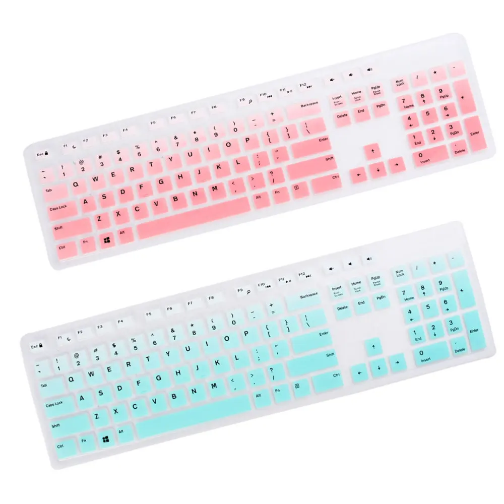 

2PCS Silicone Keyboard Cover Durable Practical Transparent Protection Case for Office Keyboard Protecting
