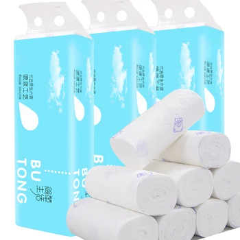 

Spot Paper Tissue 12 Rolls Toilet Paper 4 Layer Tissue Soft Skin-Friendly for Home Bathroom Hotel New VJ-Drop