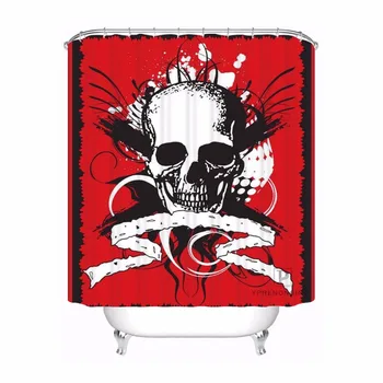 

Custom Waterproof Shower Curtain Evil Skull Printed Bathroom Decor Various Sizes #180320-02-253