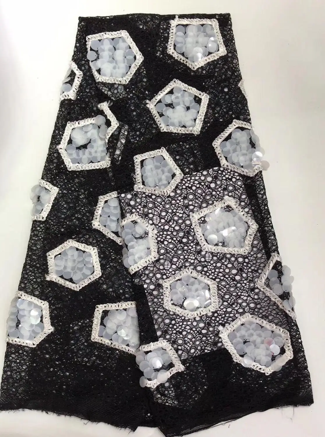 

David-8.9406 fashionable sequins tulle embroidery french net lace fabric for party dress