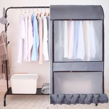 

Non-woven Coat Dust Proofing Cover Household Hanging Overcoat Clothing Cover Suits Pocket Storage Bags Closet Organizer