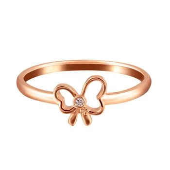 

Genuine 18K Gold Diamond Ring Bow Rose Gold Color Gold Female Models Diamond Ring Can Be Customized Gold