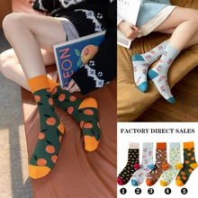 Женские носки, осень/зима, хлопковые носки, женские, японские, для скейтборда, женские, для колледжа, с рисунком, носки хараюку