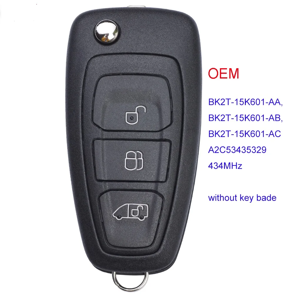 KEYECU OEM для Ford Transit/Transit Custom пульт дистанционного управления Fob BK2T-15K601-AA/AB/AC 434 МГц 63+ чип без ключа