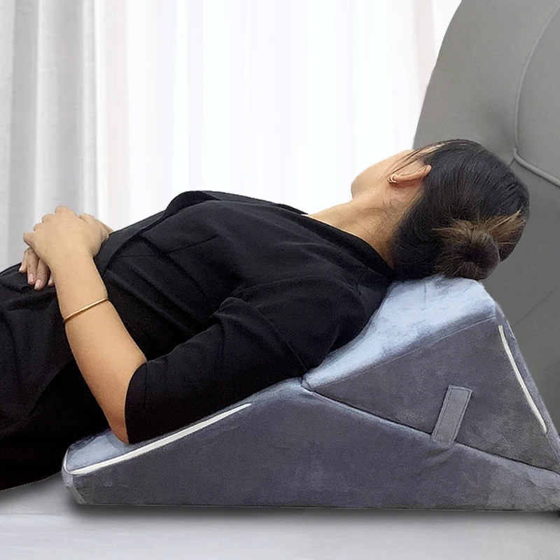 Bed Wedge Pillow with Memory Soft Foam Top by Cushy Form Support Pillow  Best for Sleeping Reading Rest or Elevation