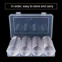 60Pcs/Set 41MM Portable Coin Holders Reusable Acrylic Transparent Storage Cases Round Protector Organizers for Collection 2