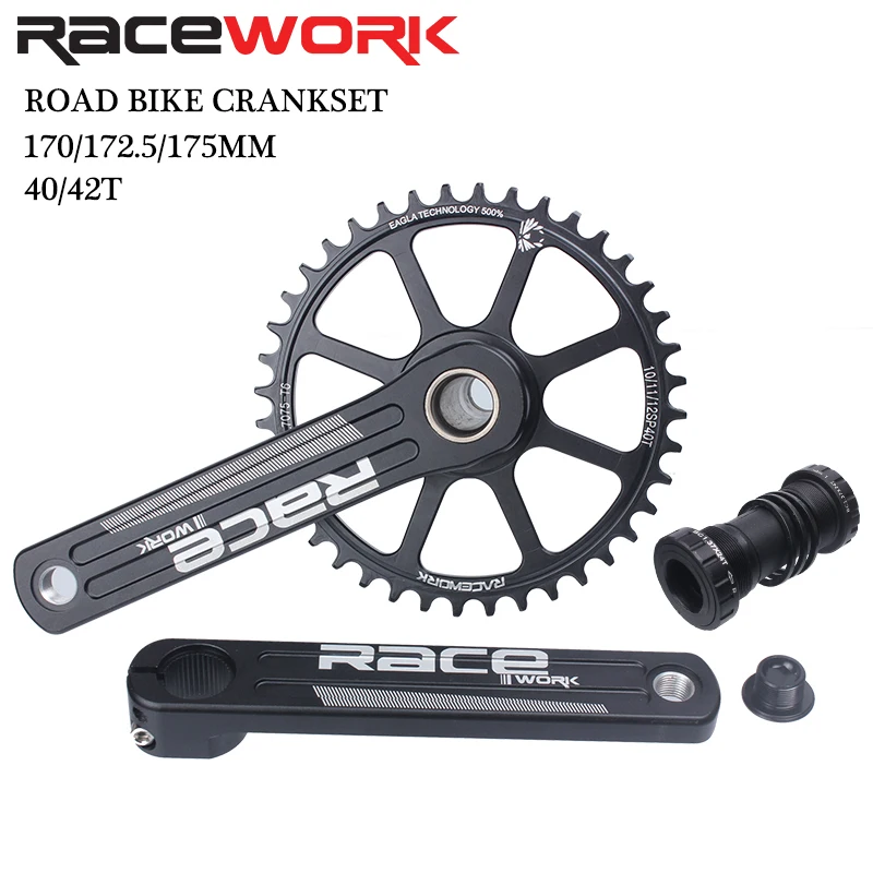 Комплект кривошипов Racework для шоссейного велосипеда 10/11/12 скоростей 170/172 5/175 мм GXP