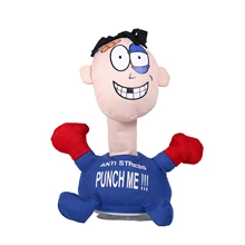 Poupée électronique drôle Anti pression Punch Me, jouets en peluche doux, poinçonnage et son de cri, jouets à Vent, jouet en peluche mignon, cadeau d'anniversaire