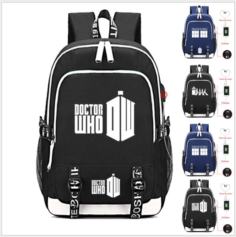 luminosa con caja de policía para adolescentes, niños y niñas, morral multifunción con carga para ordenador portátil, mochila escolar de viaje|Mochilas| - AliExpress