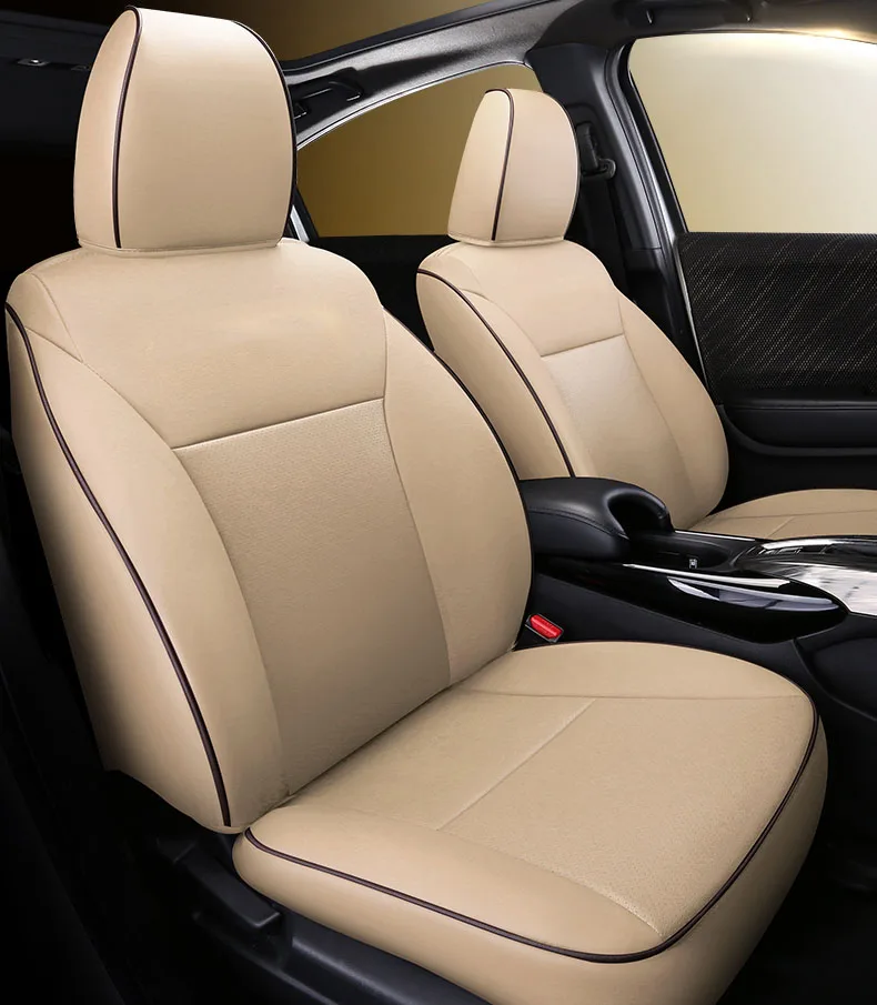 Кожаные чехлы для автомобильных сидений на заказ для honda VEZEL, чехлы для автомобильных сидений, автомобильные аксессуары, автомобильные аксессуары, чехлы для стайлинга, автомобильные товары - Название цвета: BEIGE