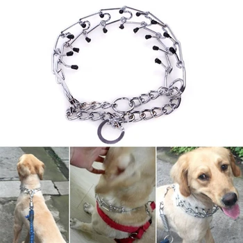 

Top-Professional Metal Pinch Dog Training Chain Collar Prong Pet Choke Collars-L