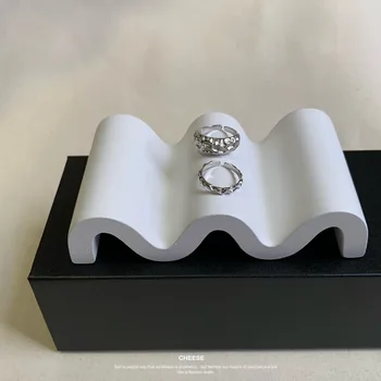 

WBW 925Silver Couple Rings Gold Wave Pattern Wedding Promise Ring For Women Men Engagement Jewelry