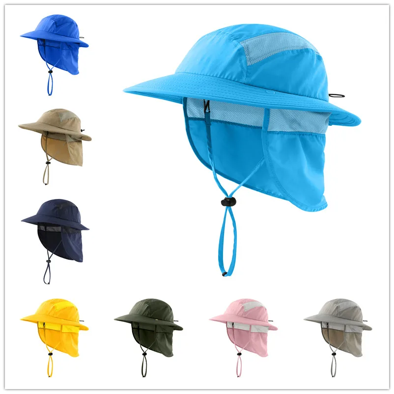 Connectyle Toddler Boys Girls Summer Sun Hat UPF50+ Bucket Hats with Detachable Neck Flap Summer Beach Hat Kids Safari Play Hats sun hat sun protection hat