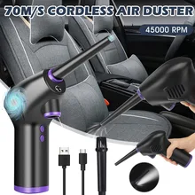 

Home Wireless Air Duster USB Rechargeable 2 Speeds with LED Light Handheld Air Blower Portable for Keyboard Computer Car Vehicle