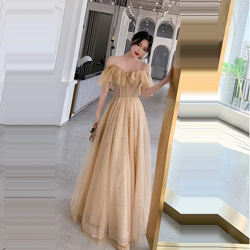 It's Yiiya A-Line Evening Dress Square Collar Short Sleeve Crepe Evening Dress 2020 Cap Sleeve Robe De Soiree K354