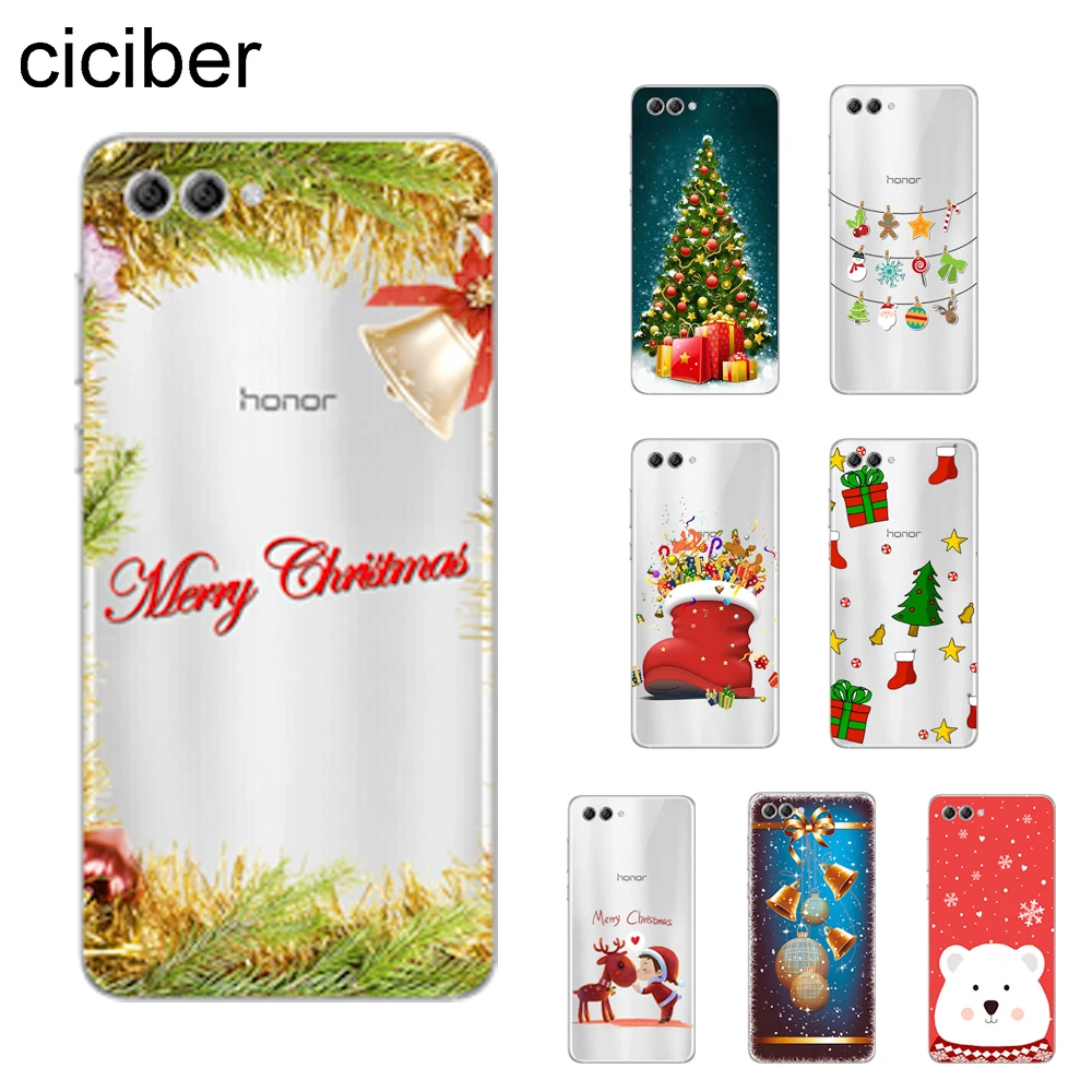 

ciciber Merry Christmas Bell Cover For Honor 7A Case 8X 8C 9 10 Lite Pro Lite Play V10 Phone Cases Soft TPU Shell Capa Capinha