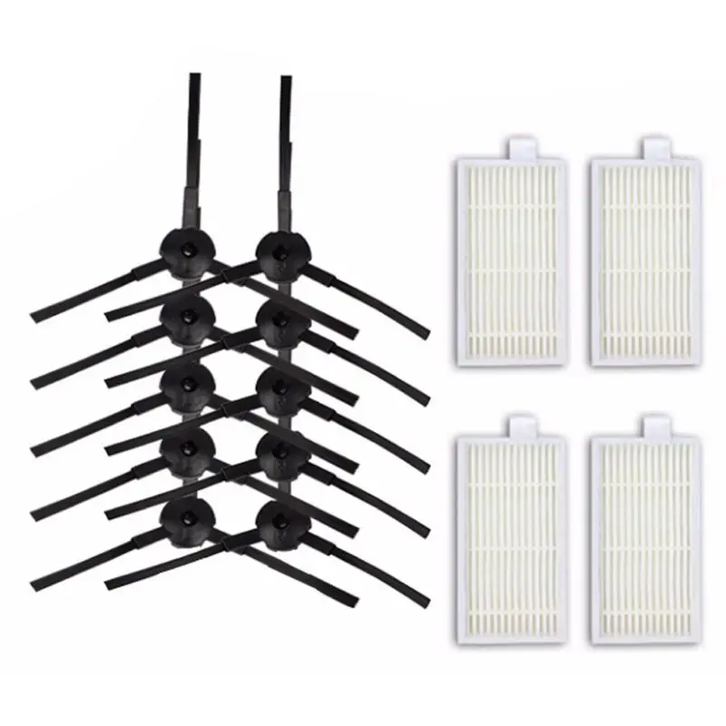 

10pcs side brush+4pcs filter Hepa for Ariete Briciola 2711 2712 2713 2717 ROBOT HOFER Cleaner parts accessories