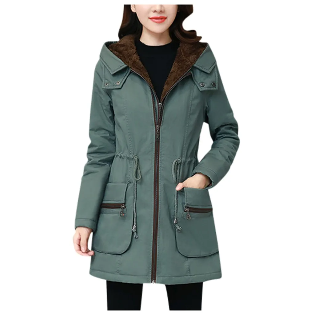 Размера плюс с Минни Маус Abrigos Mujer Invierno Длинная зимняя куртка Для женщин теплая парка с капюшоном, на молнии, карман для шейный галстук De Mujer M-3xl#33 - Цвет: Синий