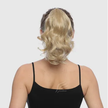 jeedou Short Wavy Ponytail Hair Extensions Claw Ponytails Synthetic 16 5
