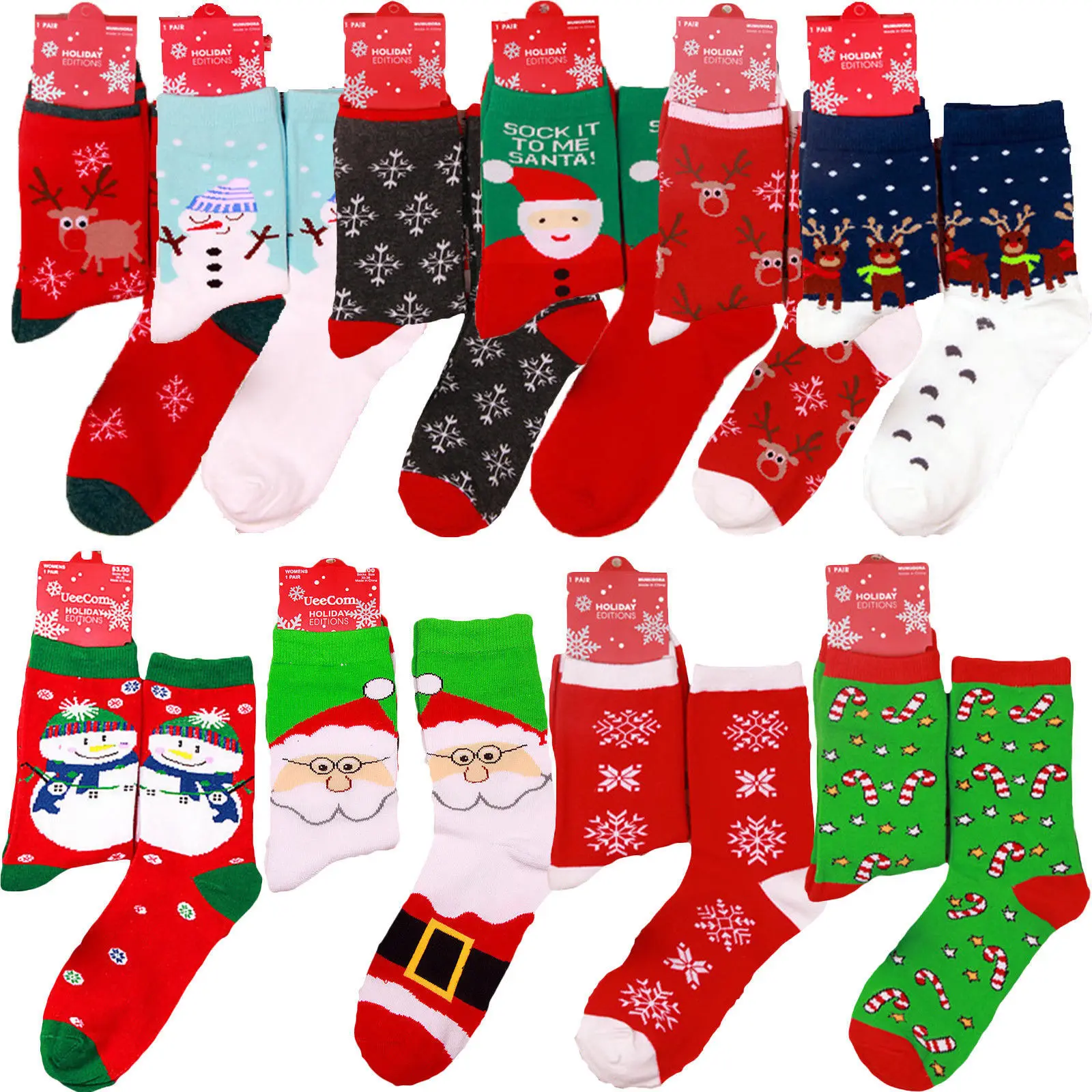 Много вариантов, теплые носки из чистого хлопка, унисекс, для мужчин и женщин, рождественские носки, Санта Клаус, подарок на Рождество, пара забавных носков