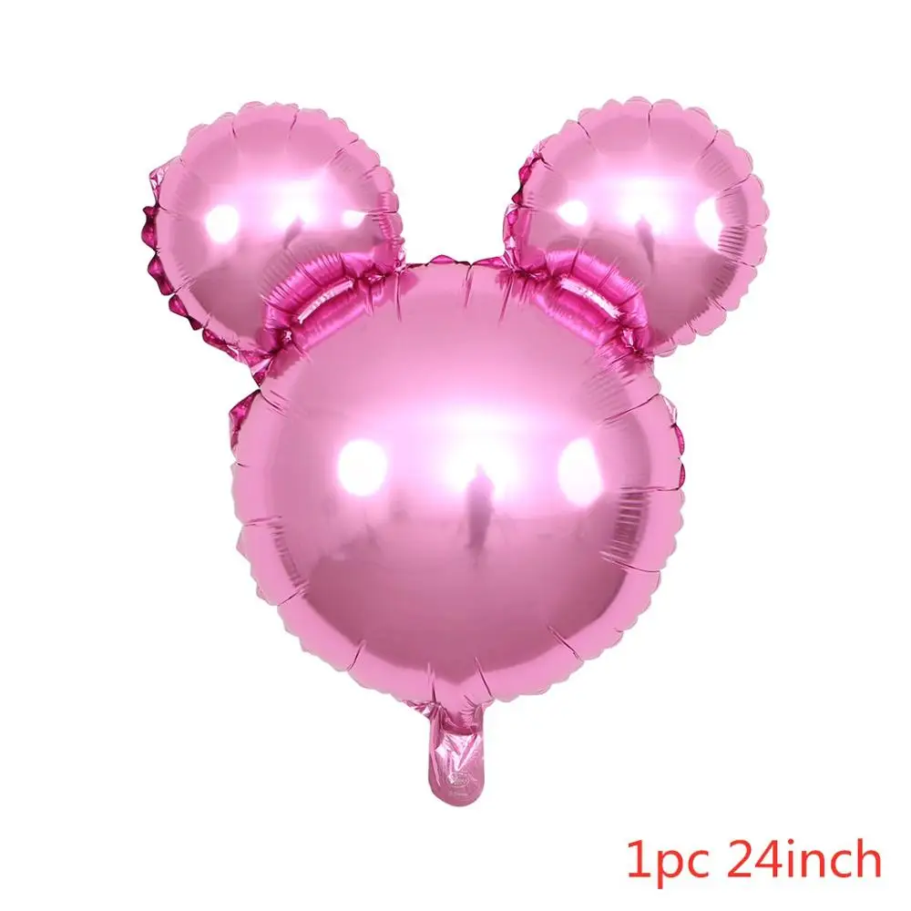 1pc pink 112 см гигантский Микки Минни Маус фольгированные шары мультфильм детский день рождения украшения детский душ принадлежности игрушки подарки - Цвет: 1pc pink
