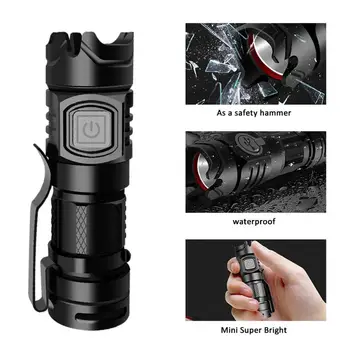 

1Pcs Rechargable Mini LED Flashlight USB 3 Lighting Mode Torch Telescopic Zoom Stylish Portable Suit For Home Camping Led lights