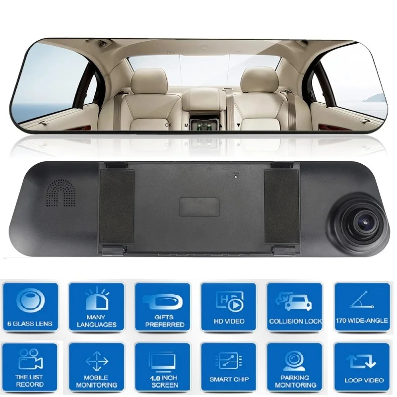 

Dash Cam Mirror Car Dvr Mirror Dual Dash Camera Dual Cameras Mirror Dashcam Full HD Dashcamera In Car Video Camera Car Dvrs