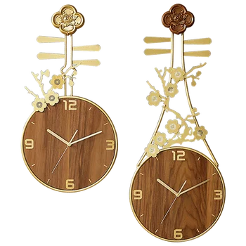 

Chinese Wall Clock Metal Silent Creative 3d Lute Harp Clock Mechanism Living Room Luxury Clocks Wall Home Decor Zegar Gift FZ550