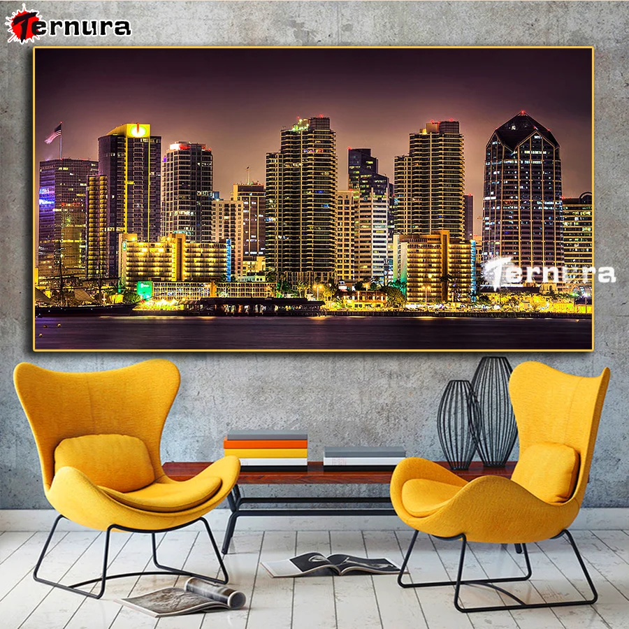  Illuminated San Francisco Skyline Diamond Painting