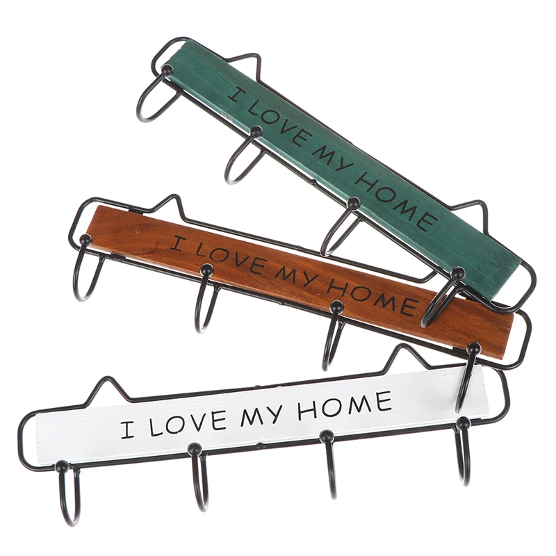 29.5x9.5cm Wall Mounted Clothes Hanger 4 Hooks Hat Key Holder Laundry Coat Rack Hanging Storage Shelf For Home