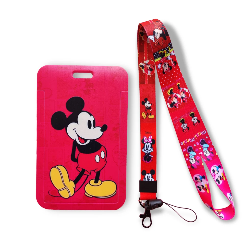 

Disney Mickey Mickey Mouse Neck Strap Lanyards Keychain Badge Holder ID Card Pass Hang Rope for Key Rings Accessories Gift