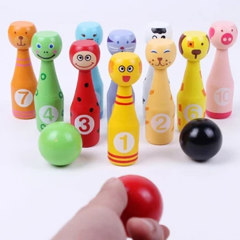 

1 Set of Bowling Pins and Balls Colorful Durable Bowling Toy Bowling Plaything Educational Toy for Kids Outdoor Sports Game Ap18