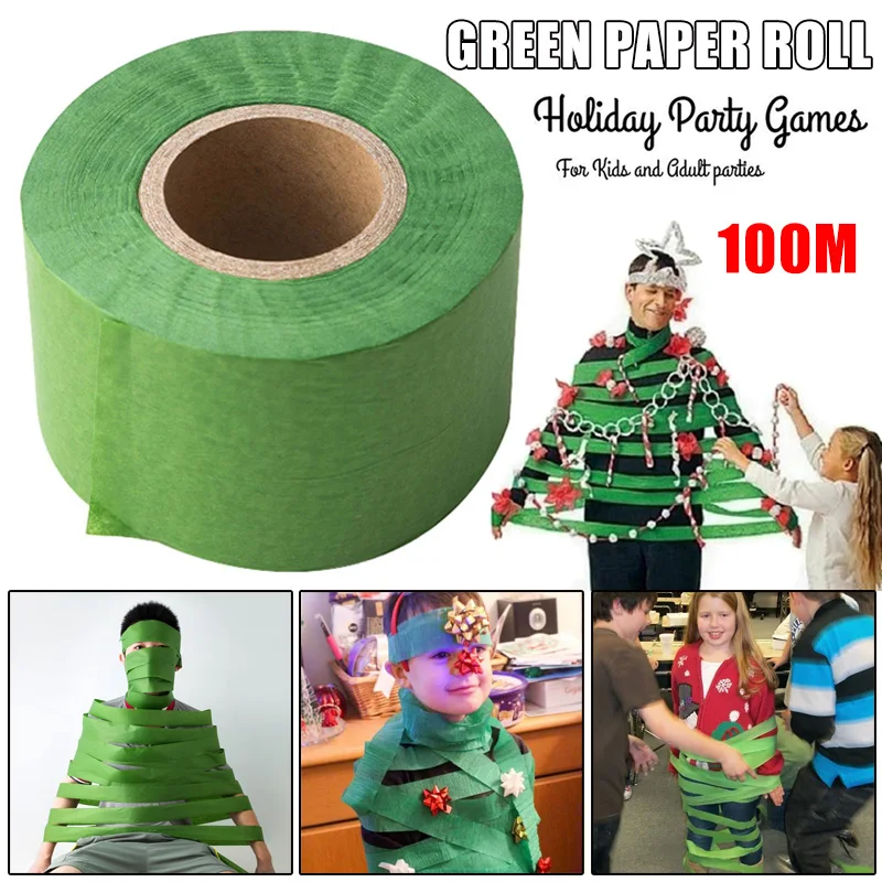 

100m Christmas DIY Paper Roll Pretend Christmas Tree Game Scroll Home Decoration Hogard