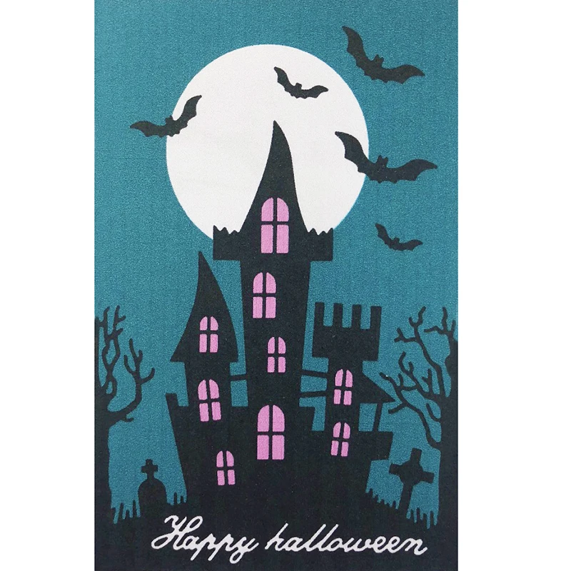 Happymems Halloween Dies Card Making Stencil Ancient Castle New Cutting Scrapbooking Bat letters die cut embossing Crafts | Дом и сад