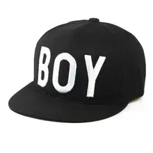 White Snapback Baseball-Cap Kids Children Summer Letter Embroidery Black Cotton Casual