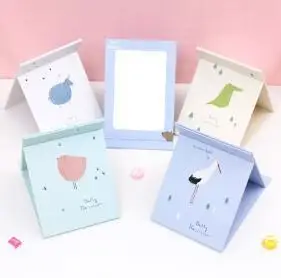 New Pocket Portable Makeup Mirror Table Desktop Travel Foldable Makeup Mirrors Folding Dormitory Mirror Lighted Makeup Mirror