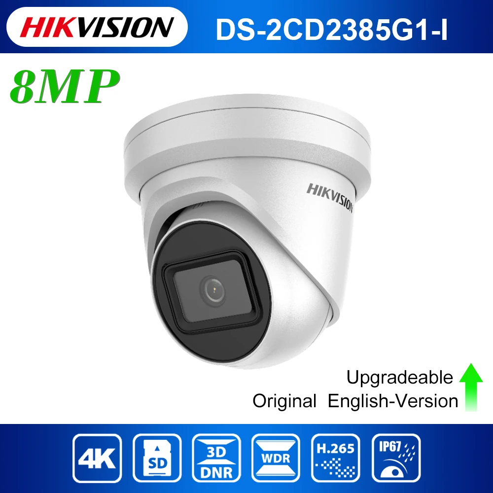 US $133.80 Hikvision 8MP IP Camera DS2CD2385G1I 4K Dome Camera H265 POE Darkfighter 4K security Camera