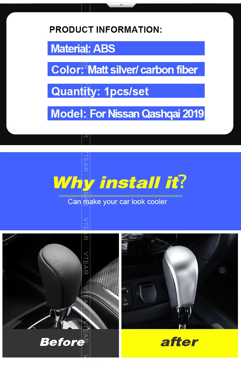 Vtear для ниссан кашкай j11 Nissan Qashqai J11 автомобильная ручка переключения передач крышка из углеродного волокна воротники переключения авто-Стайлинг Аксессуары Украшения